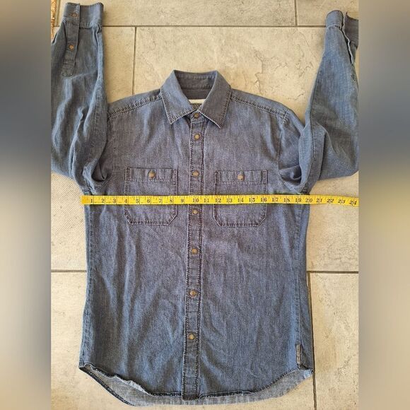 Armani Exchange Navy Denim Long Sleeve Casual Shirt Size Small - Picture 6 of 6